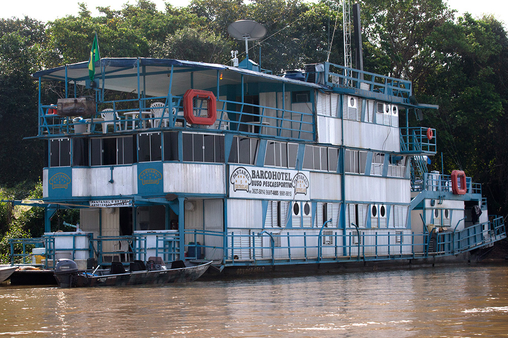 One of several floating hotels on the Pantanal